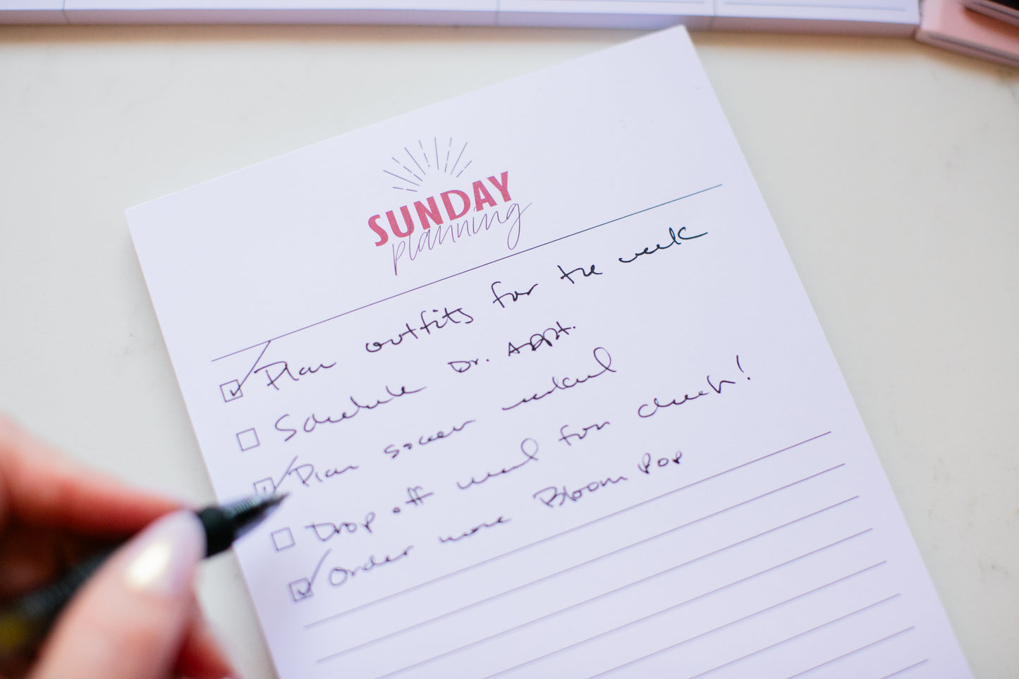 Sunday Planning Notepad