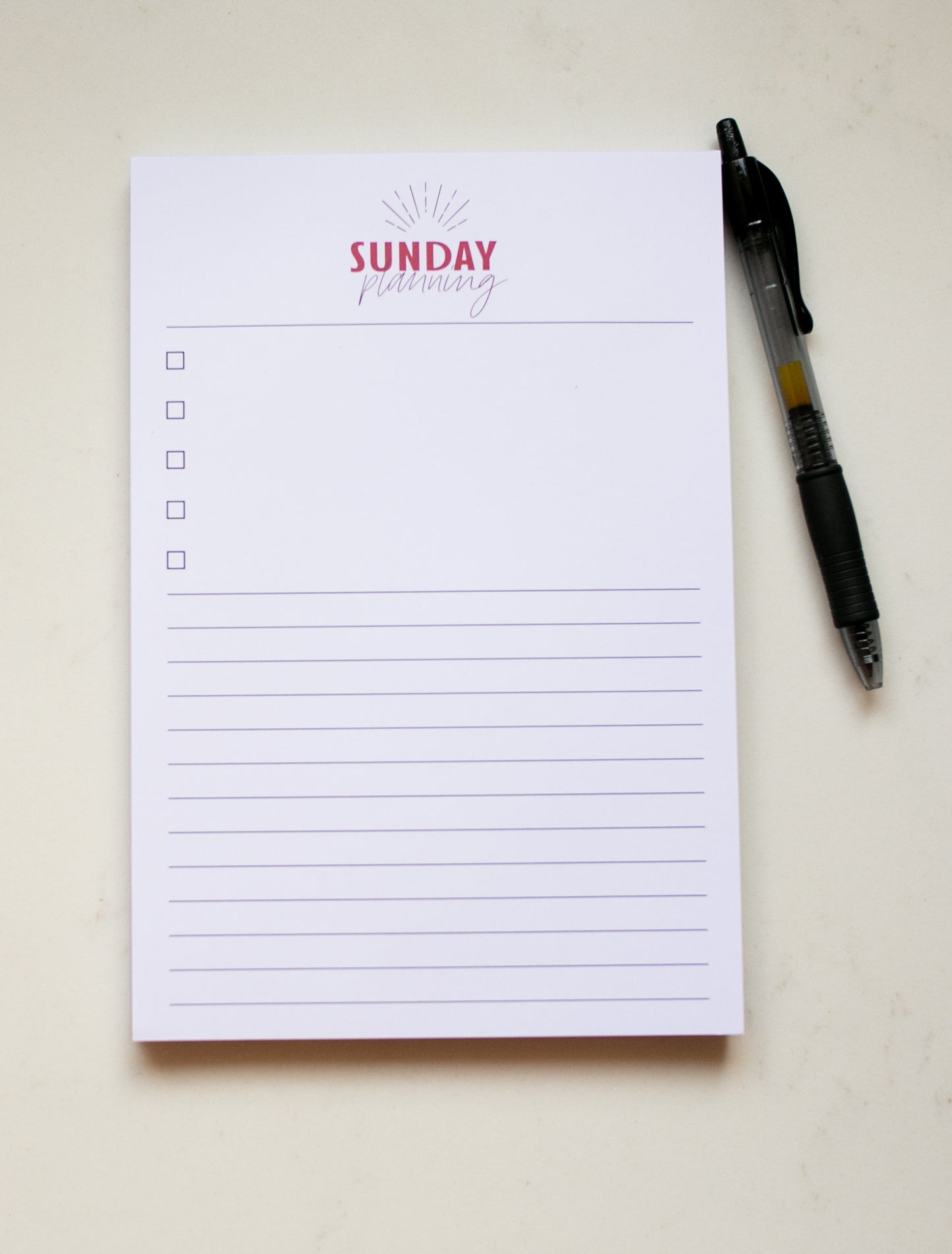 Sunday Planning Notepad