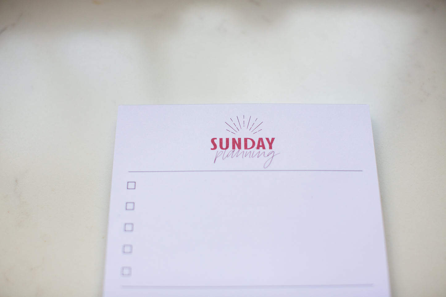 Sunday Planning Notepad