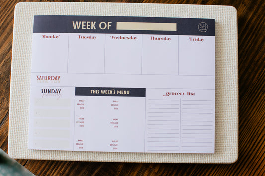 Weekly Notepad Calendar (Sunday Planning)