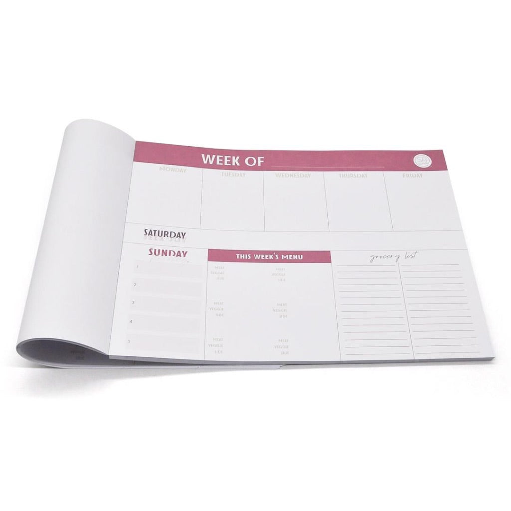 Weekly Notepad Calendar (Sunday Planning)